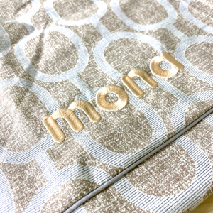 ネーム刺繡：エルモ（アクアグレー）｜犬のベッド：アンベルソ