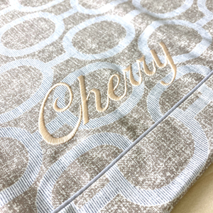 ネーム刺繡：エルモ（アクアグレー）｜犬のベッド：アンベルソ